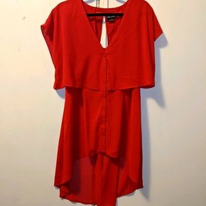 City Chic Hi Lo Button Down Fly Away Tunic XS/14